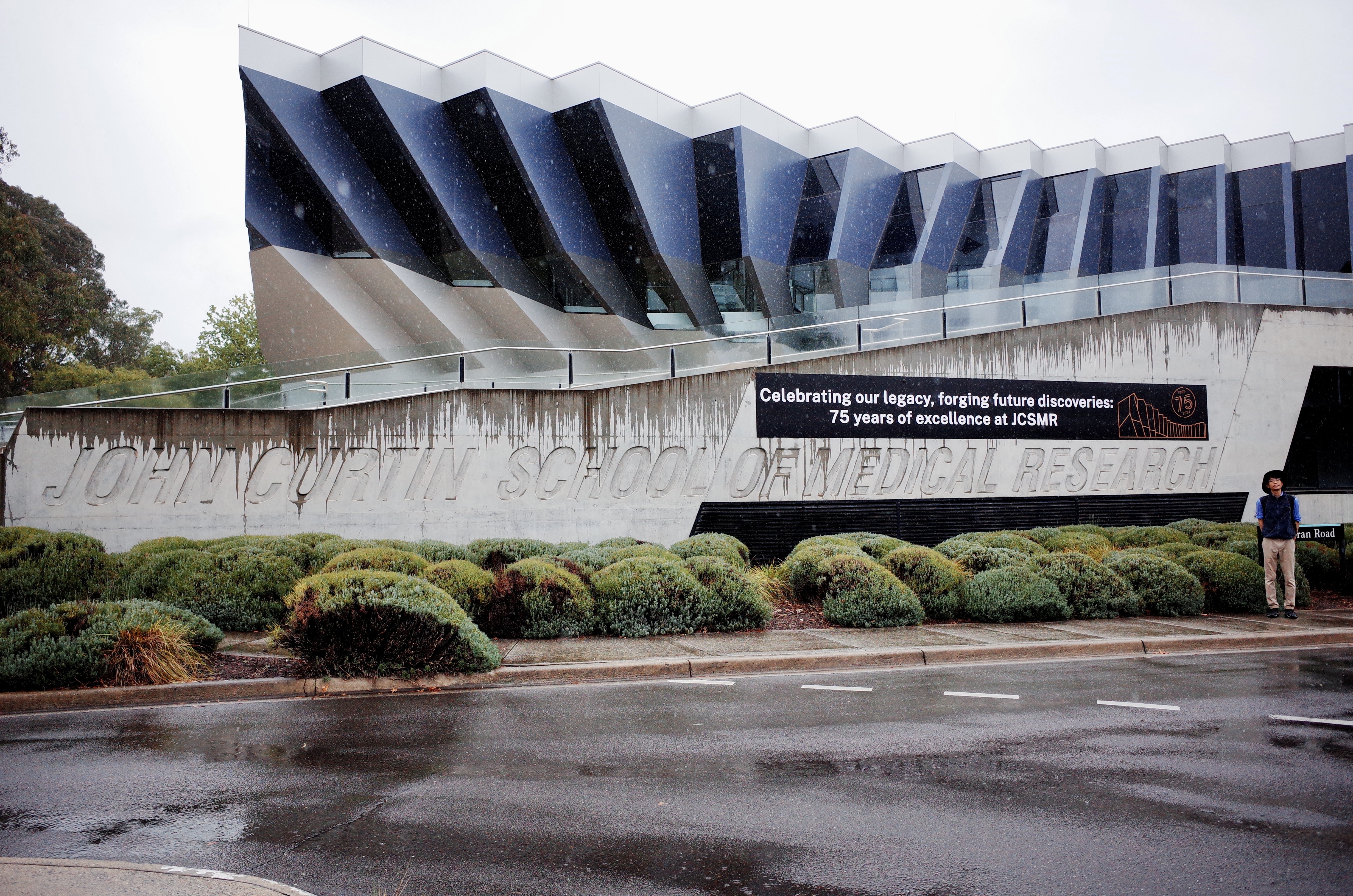 Me, in front of the John Curtin School of Medical Research Building, Acton Campus, Australian National University